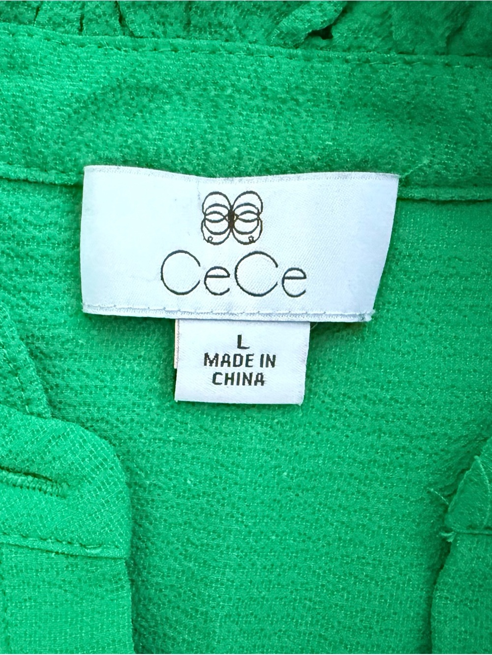 CeCe Emerald Green Pintuck Ruffle Blouse - Picture 3 of 3